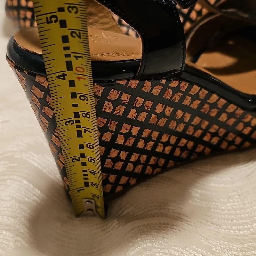 Clarks artisan Amelia Roma navy patten leather wedge sandal womans size 7.5 new - Picture 5 of 8